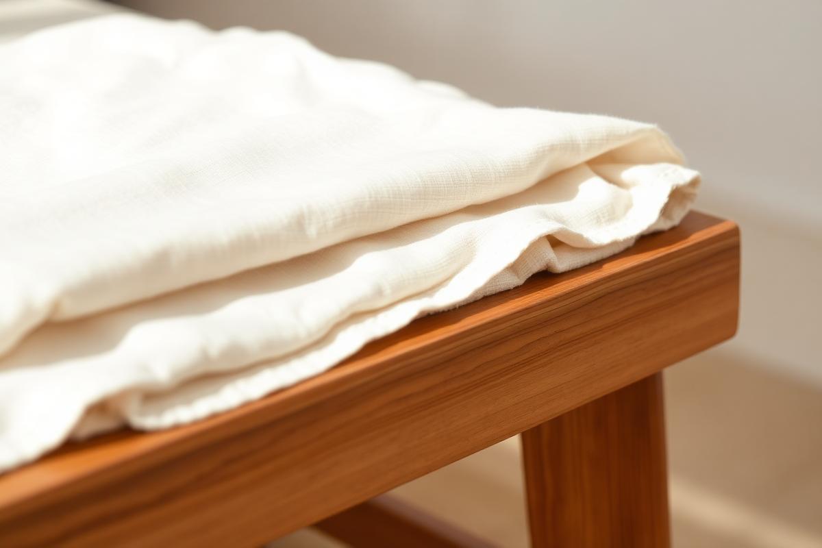 Khadi cloth on teak